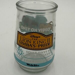 Vintage 1998 Welch's Disney Lion King II Simba's Pride Jelly Jar Glass #5 EUC